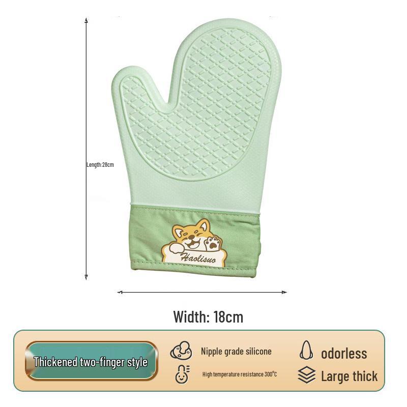 Thickened Silicone Non-Slip Oven Gloves: Heat Resistant, Anti-Scald Kitchen & Microwave Hand Clips