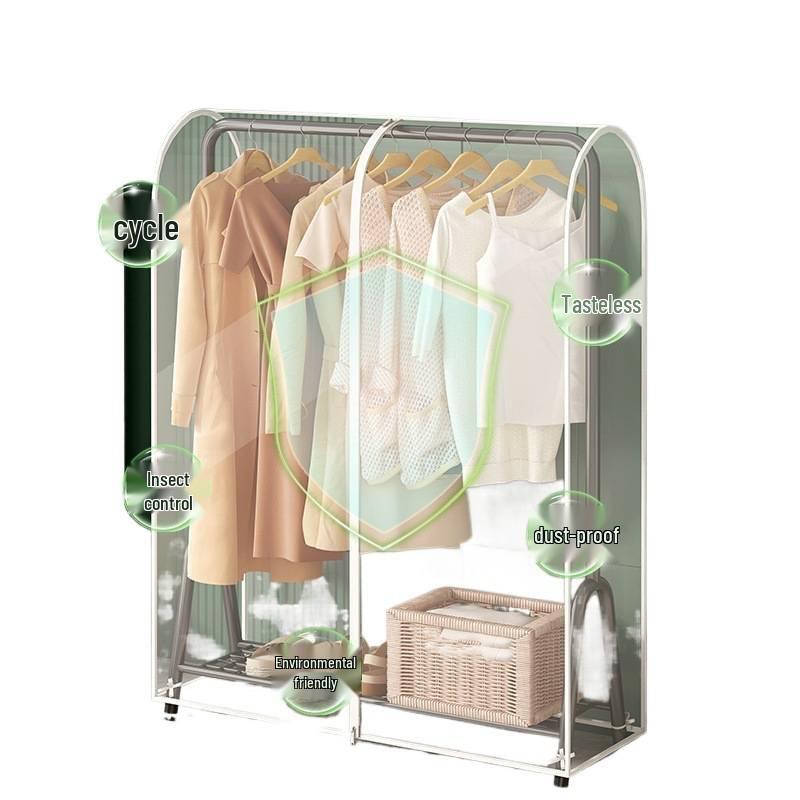 Floor-Standing Transparent Dustproof Coat Rack Cover - Waterproof & Fully Enclosed