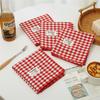 Stofftischdecke Retro Rot Kariert Tischsets Weihnachts-Esstischmatte Untersetzer Food Posing Hintergrundstoff Heimdekoration