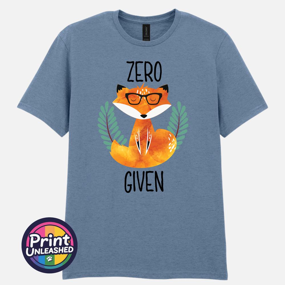 Zero Fox Given Grafik T-Shirt Lustiger Aufdruck Slogan T-Shirt Zen Fuchs Druck Lustiges Geschenk