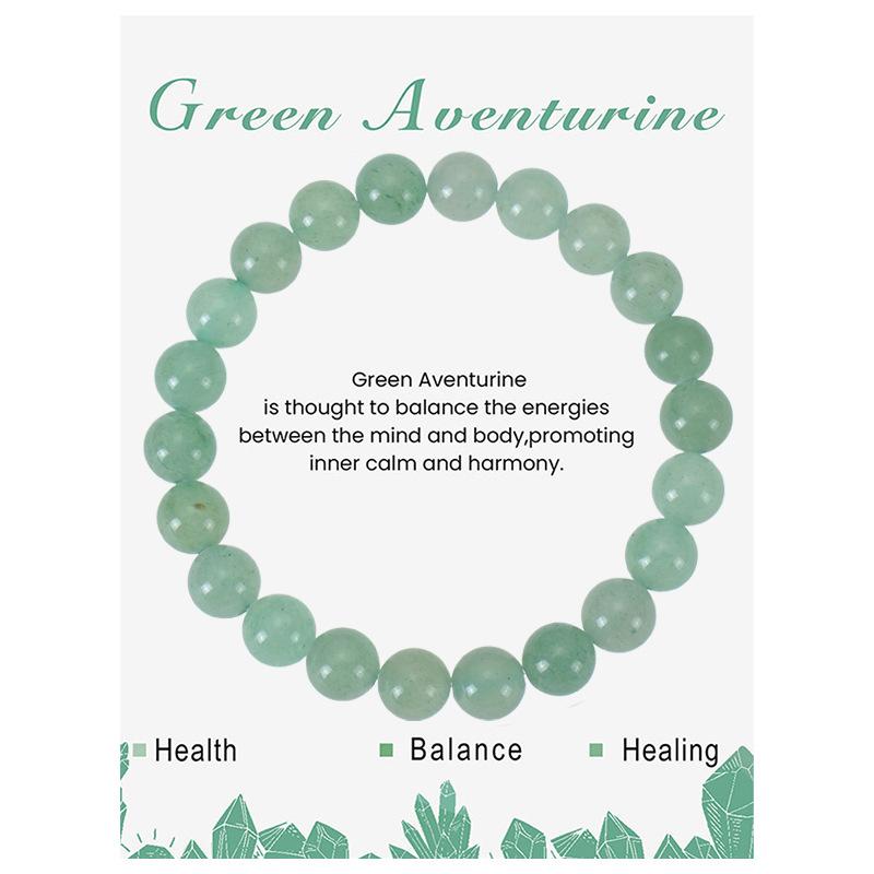 Natural Stone Beaded Bracelets With Card 8mm Apatite Amethysts Carnelian Tiger Eye Stone Stretch Bracelets For Women Men