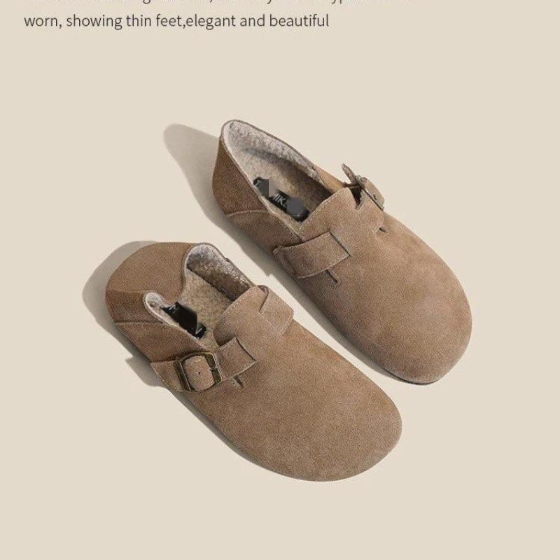 Mao Mao shoes velvet single shoes women's winter Doudou shoes one pedal warm cotton shoes fashion