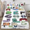 English Alphabet Lore Quilt Cover for Queen Bed Bedspreads,Soft Bed Duvet Cover,3D Printed Letters Quilt Cover Bedding Set