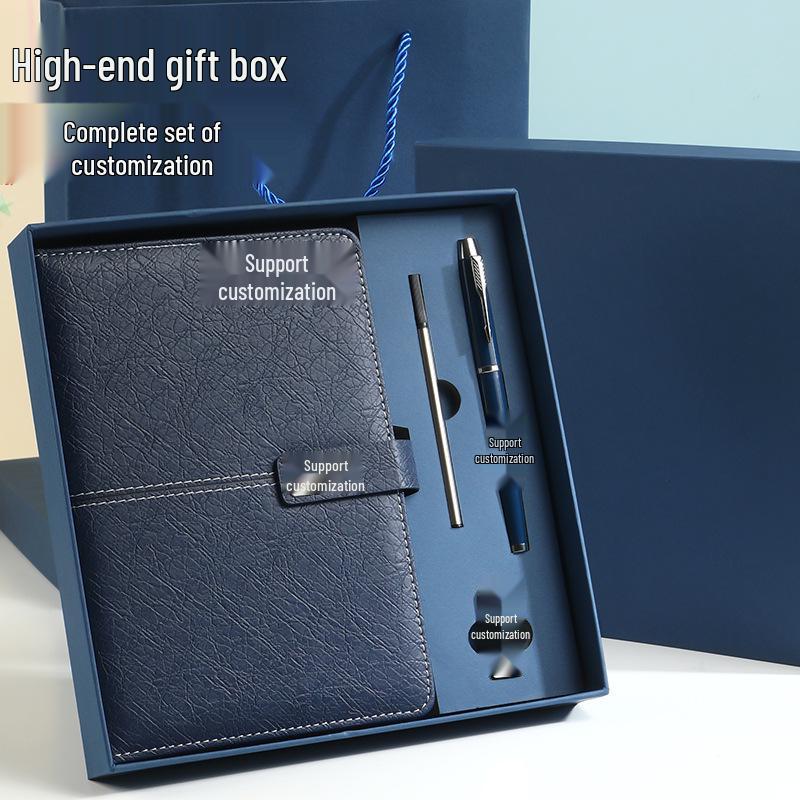 Personalized A5 Notebook Gift Set: Premium Business Diary with Logo Printing for New Year Corporate Gifting.