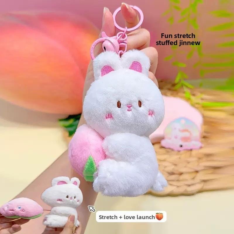 Adorable Rabbit Plush Bag Charm With Soft Plush Fabric For Travel Accessories