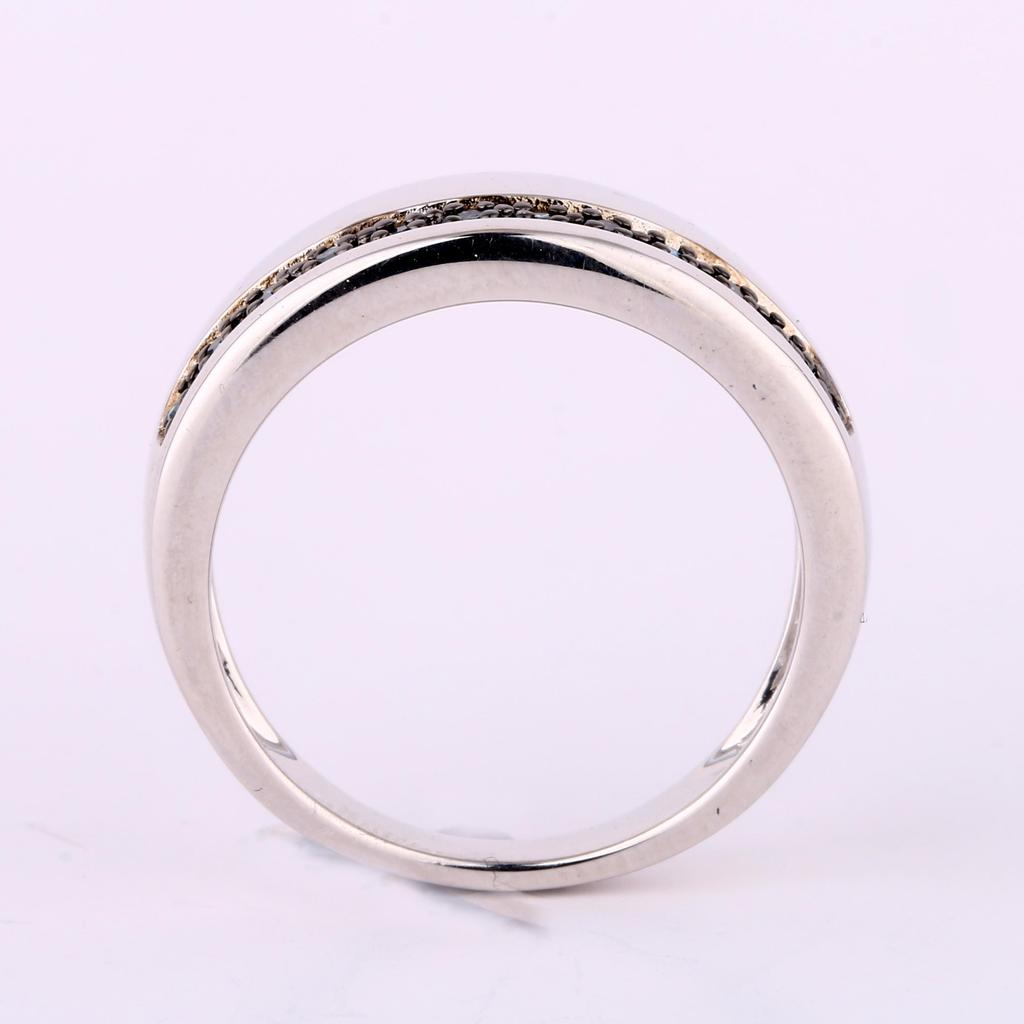 Blue Diamond Ring 925 Sterling Silver Rhodium Plated Fine Jewelry Gift for Her