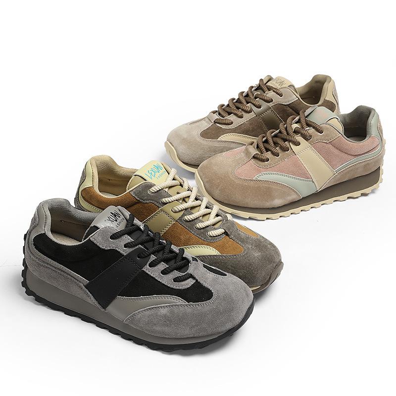 Maillard Genuine Leather Vintage Versatile Comfortable Casual Argan Shoes, German Training Shoes For Women