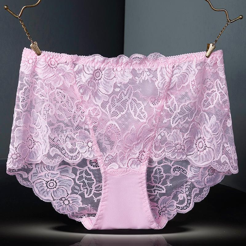 

1 шт. сексуальные кружевные трусики больших размеров 3XL 4XL для женщин с высокой талией, подтяжка бедер, бесшовные кружевные трусики с цветочным принтом, удобные трусики, нижнее белье XL розовый