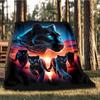 1pc Panther Family Throw Blanket Polyester Fiber, Lightweight Flannel, Soft & Warm, All Season Use for Outdoor, Camping