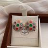 French Retro Light Luxury Colorful Childlike Polka Dot Earrings Retro Enamel Oil Drop Button Art Premium Earrings