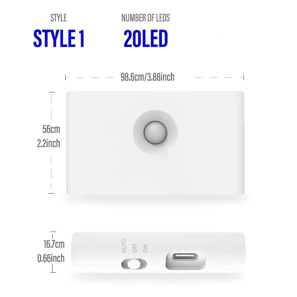 1-4PCs LED Induction Night Light USB Charging Wireless Lamp With Motion Sensor Light Bedroom Bathroom Corridor Cabinet Wall Lamp