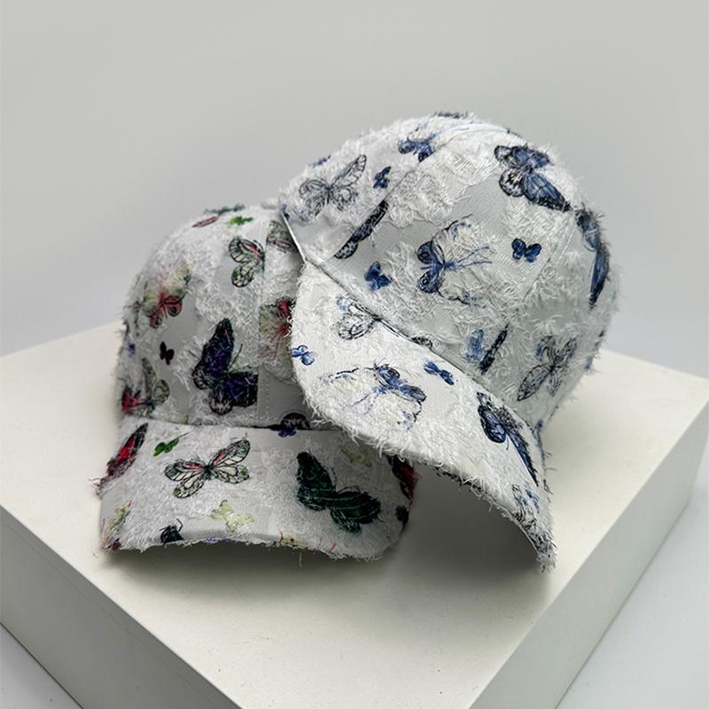 Chic Butterfly Elegant Baseball Caps Casual Sun Protection Air Permeable Outdoor Use Peaked Hats All-Match Fashion Vintage Ins Latest Women China