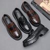 Autumn muffin and platform shoes men's metal buckle one pedal men's large size 4748 small leather shoes