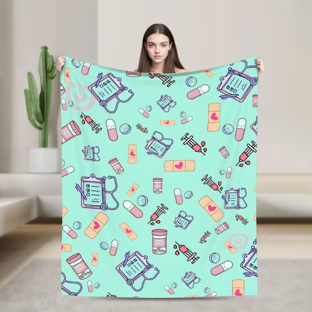 Super Warm Blanket Travel Office Medical Nurse Doctor Throw Blanket Flannel Bedspread For Bedroom Novelty Sofa Bed Cover