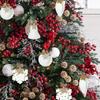 White Foam Christmas Ball Ornaments Xmas Tree Hanging Snowflake Bell Pendants Navidad Home Party Decorations 2025 New Year Gifts