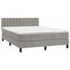 3141539 vidaXL Lit à sommier tapissier et matelas Gris clair 140x190cm Velours