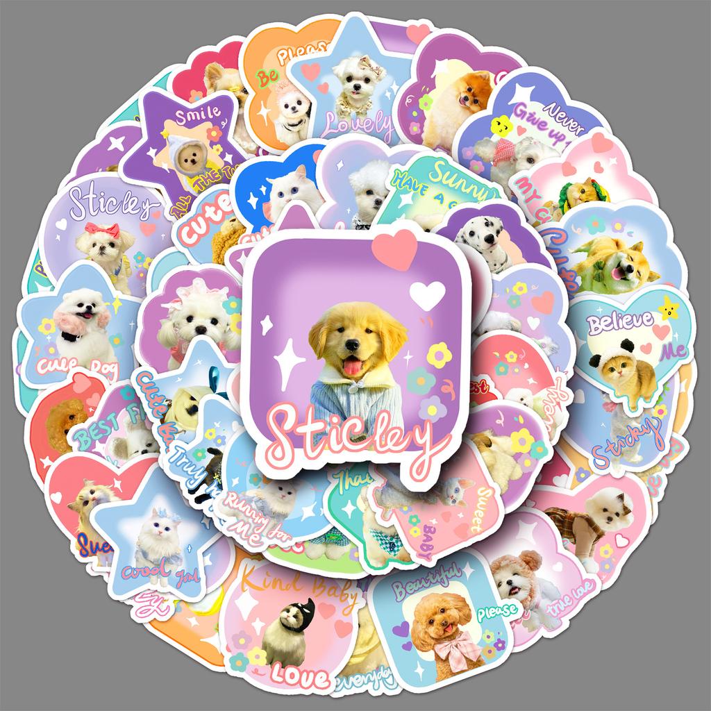 60 Cute Pet Doodle Personalized Hand-painted Emoticon Package Cute Stickers Decorative Water Cup Suitcase Stickers