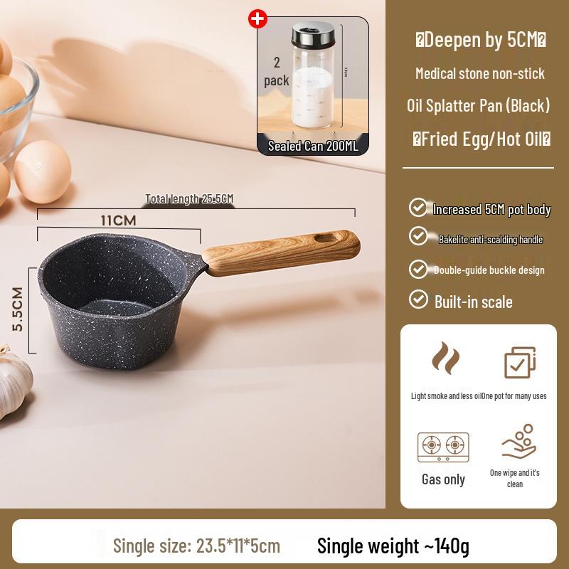 Maifan Stone Non-Stick Oil Splatter Mini Pan for Fried Eggs