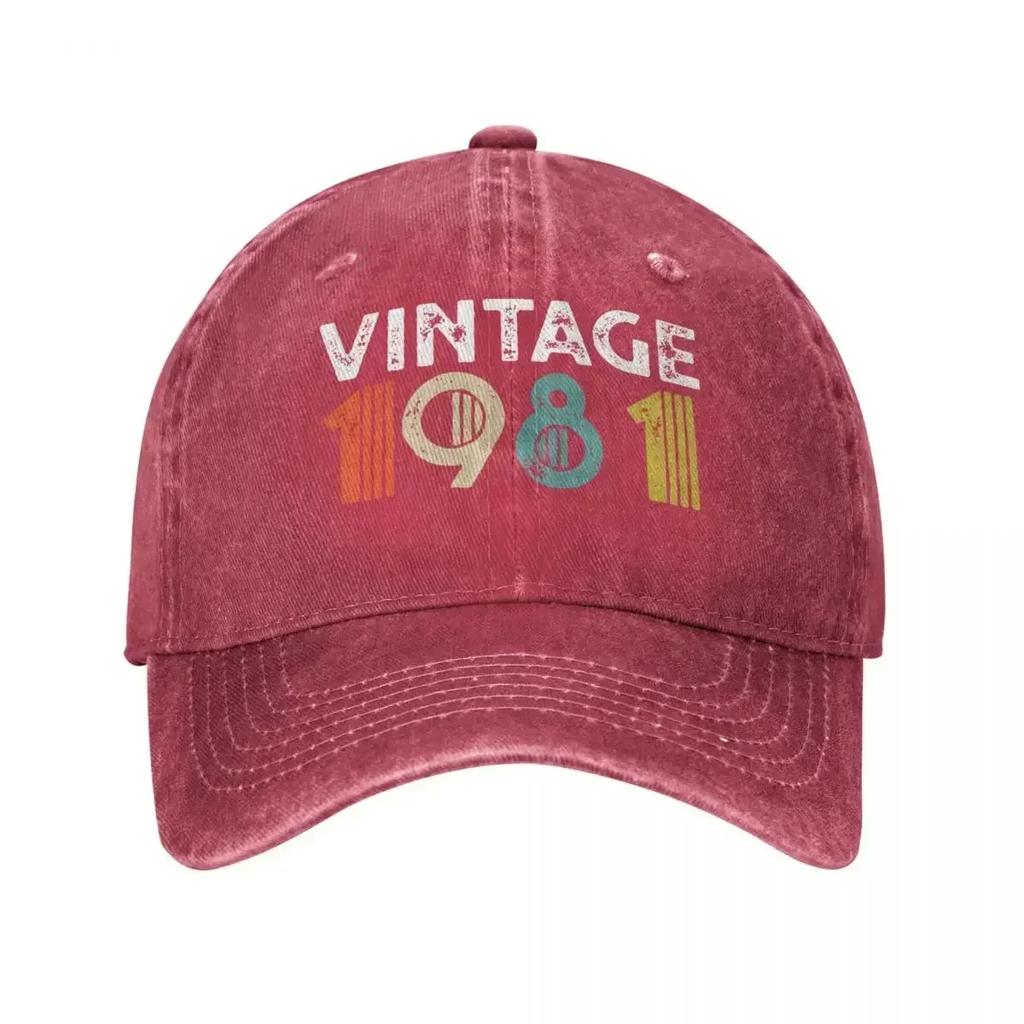 Cappellini da Baseball Vintage Retrò 1981 Compleanno Uomo Donna Usurati Lavati Snapback Cappello Estivo All'aperto Cappelli Regolabili Cappello