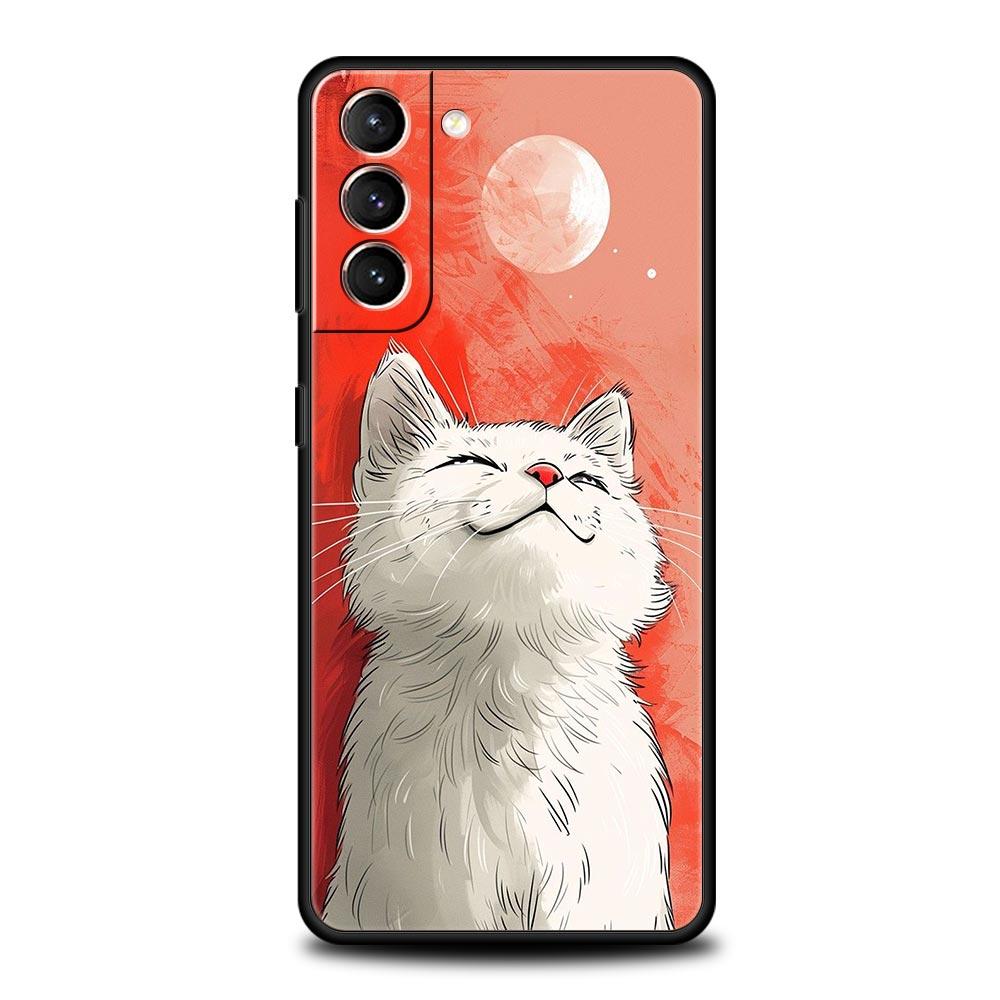 Daily Life of Cute Cats Phone Case For Samsung Galaxy S26 Ultra S25 Plus S24 FE S23 S22 5G S21 S20 Cover Black Soft