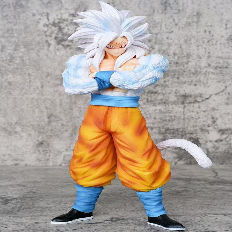 

29cm Dragon Ball Anime Model White Hair Goku Standing Action Statue PVC Collection Super Saiyan Toy Decoration Gift