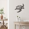 Metalen Schildpad Wanddecoratie Zwarte Zee Schildpad Wandkunst Ornament Kust Wanddecoratie voor Strandhuis Oceaan Thema Kamer Decor