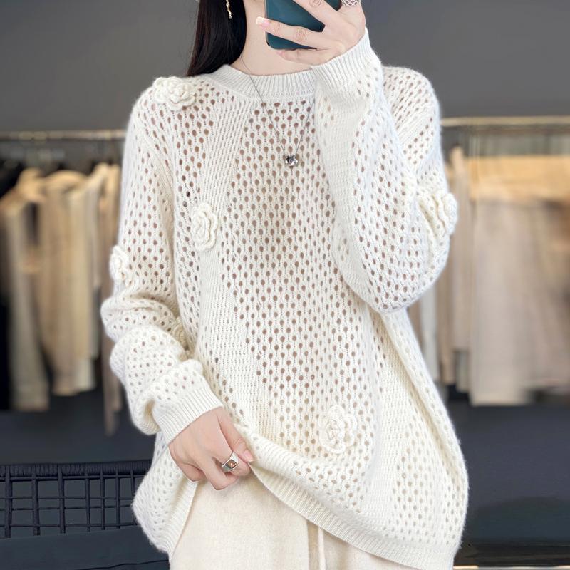 Women Sweater 100% Wool MODERN NEW SAGA O-neck Knit Pullover Thick Winter Jumpers Female Knit Tops
