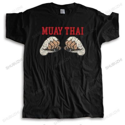 Classic Mens Muay Thai Combat Workout Tshirt Short Sleeves Cotton Tshirt Designer Thailand Kickboxing Boxing Tee Shirt Apparel