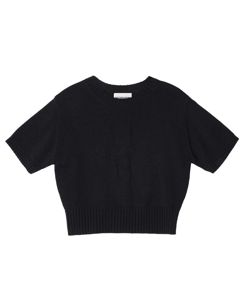 HARDCORE HAPPINESS Moonlight Logo Round Neck Knit_Black