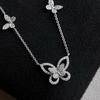 Phantom Butterfly Diamond Necklace: Elegant Five-Petal Design for Women, High-End Fashion Clavicle Chain