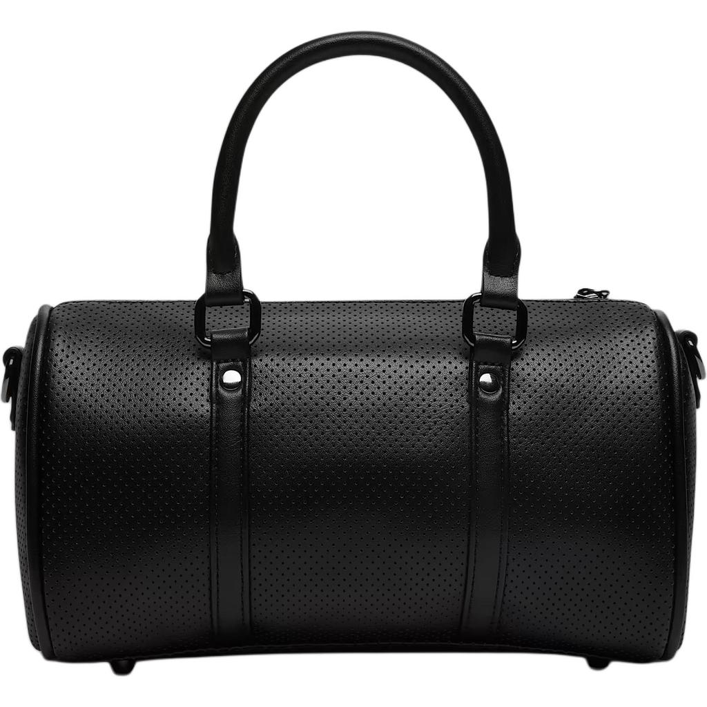 Jordan 3L perforierte Reisetasche mit besticktem Logo Verstellbarer abnehmbarer Schultergurt Synthetikleder Unisex Reisetasche Schwarz IR8411-010