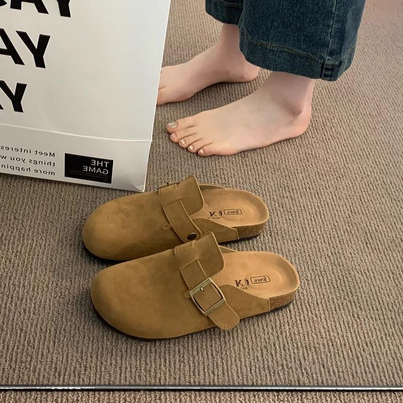 Retro Birken bag head slippers women's outer wear 2025 spring and summer new thick bottom one pedal Boken casual lazy half drag