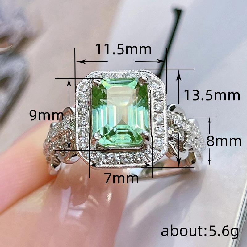 Cao Shi Retro Luxury Index Finger Ring - Bold European & American Style with Lace Rectangular Design
