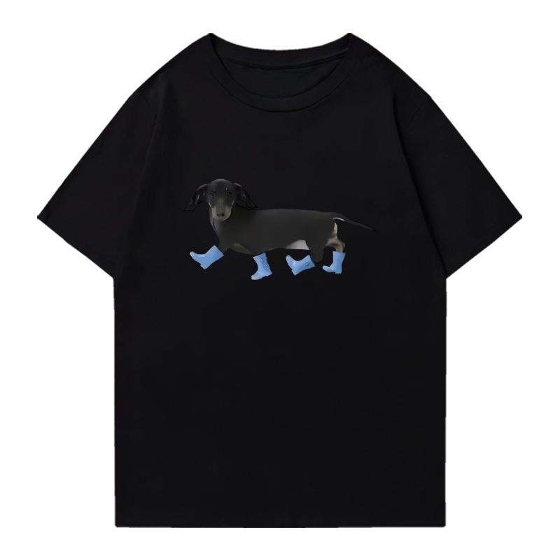 Funny Dachshund Printed Graphic 100 Cotton Short Sleeve TShirts Unisex Unisex Crew Neck Oversized Tee Shirt Summer Unisex Clothing
