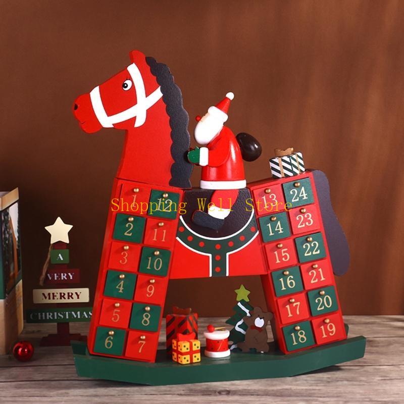 KX4B Advent Calendar Countdown Christmas Party Decor 24 Drawers Christmas Ornament China Mainland