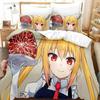 3D Kawaii Girl Miss Kobayashi's Dragon Maid Bedding Set Anime three-piece Set Adult Kid Bedroom Duvet Cover Sets Home Textiles