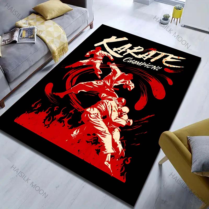 Konkurenční karate tištěný koberec pro ložnici, obývací pokoj, k posteli, k pohovce, podlahová rohož, moderní bytová dekorace, oblastní koberec, lze prát v pračce
