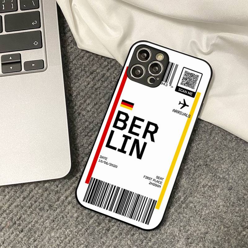 INS Light Ticket Airplane Phone Case for iPhone 11 12 13 mini pro XS MAX 8 7 6 6S Plus X 5S SE 2020 XR cover