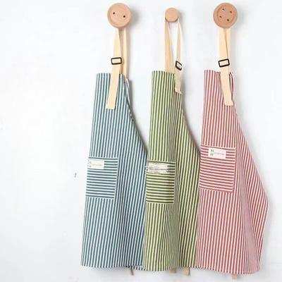 Fashionable Waterproof and Oil Resistant Striped Kitchen Apron, Suitable for Working Clothes In Family Restaurants