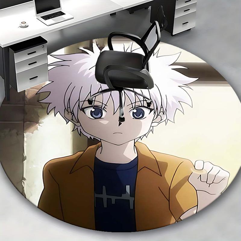 1pc Anime Cartoon Design Round Carpet - Office Chair Mat, Non-Slip Rug for Home Decor, Suitable for All Seasons, Perfect Gift for Anime Lovers.W016