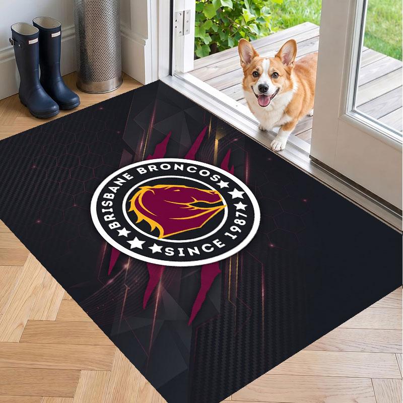 Soft Floor Carpet Brisbane Broncos Pattern Area Rug Decorative Mat For Home Room Decoration