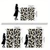 Set Of 2 Modern Window Curtain Panels Black White Cow Print Semi Curtains Lightweight Polyester Drapes Livin Light Filtering