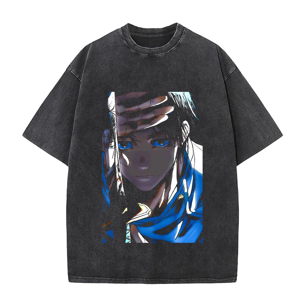 Okkotsu Yuta Print T-Shirt Jujutsu Kaisen Anime Kleidung Herren Damen Baumwoll-T-Shirts Vintage Washed Tee Harajuku Oversized T-Shirt