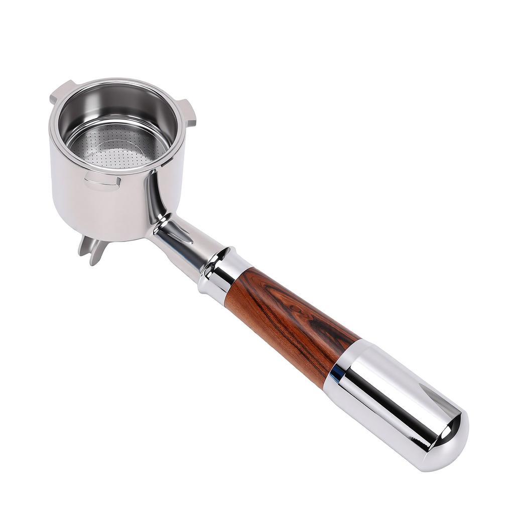 51mm Siebträger Passend für Delonghi Kaffeemaschinen Edelstahl-Siebträger mit Walnussgriff Abnehmbar Einfach zu