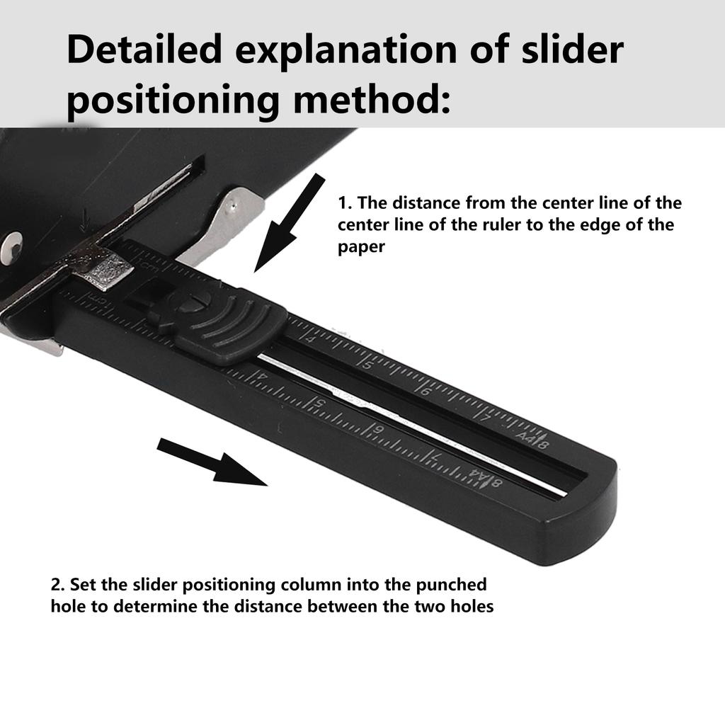 With Positioning Guide Paper Hole Punch Black Handheld Hole Puncher Single Hole Puncher Journaling
