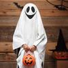 Halloween Ghost Costume Kids with Non-woven Pumpkin Trick or Treat Bags White Halloween Ghost Costume for Boys Girls