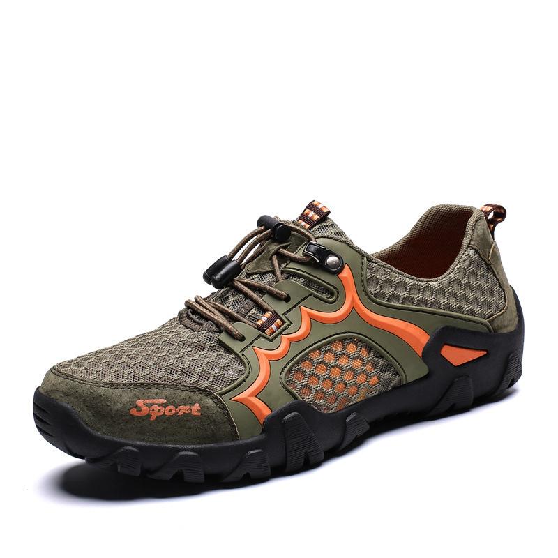 Spring and Summer Leather Large Size Breathable Rubber Outsole Outdoor Hiking Shoes Hiking Shoes Travel Shoes Batch