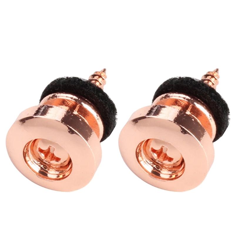 2Pcs Guitar Strap Lock Guitar Strap Button Set Metal Strap Lock Flat Mushroom Head for Acoustic Electric Guitar Ukulele