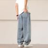 2025 Spring Men Vintage Denim Pants Men Korean Fashion Wide Leg Pants Male High Street Casual Straight Trousers Y2K Blue Jeans