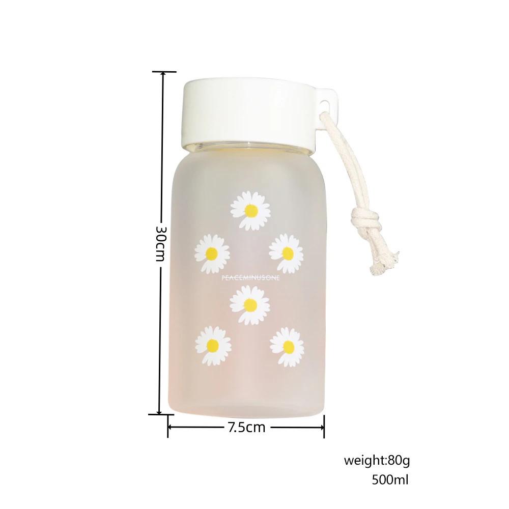500ml Plastic Transparent  Water Bottle BPA Free Portable Outdoor Sports Cup Mug Student with Rope